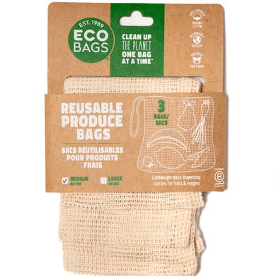 ECOBAGS Organic Mesh Drawstring Bag Set of 3 - Medium