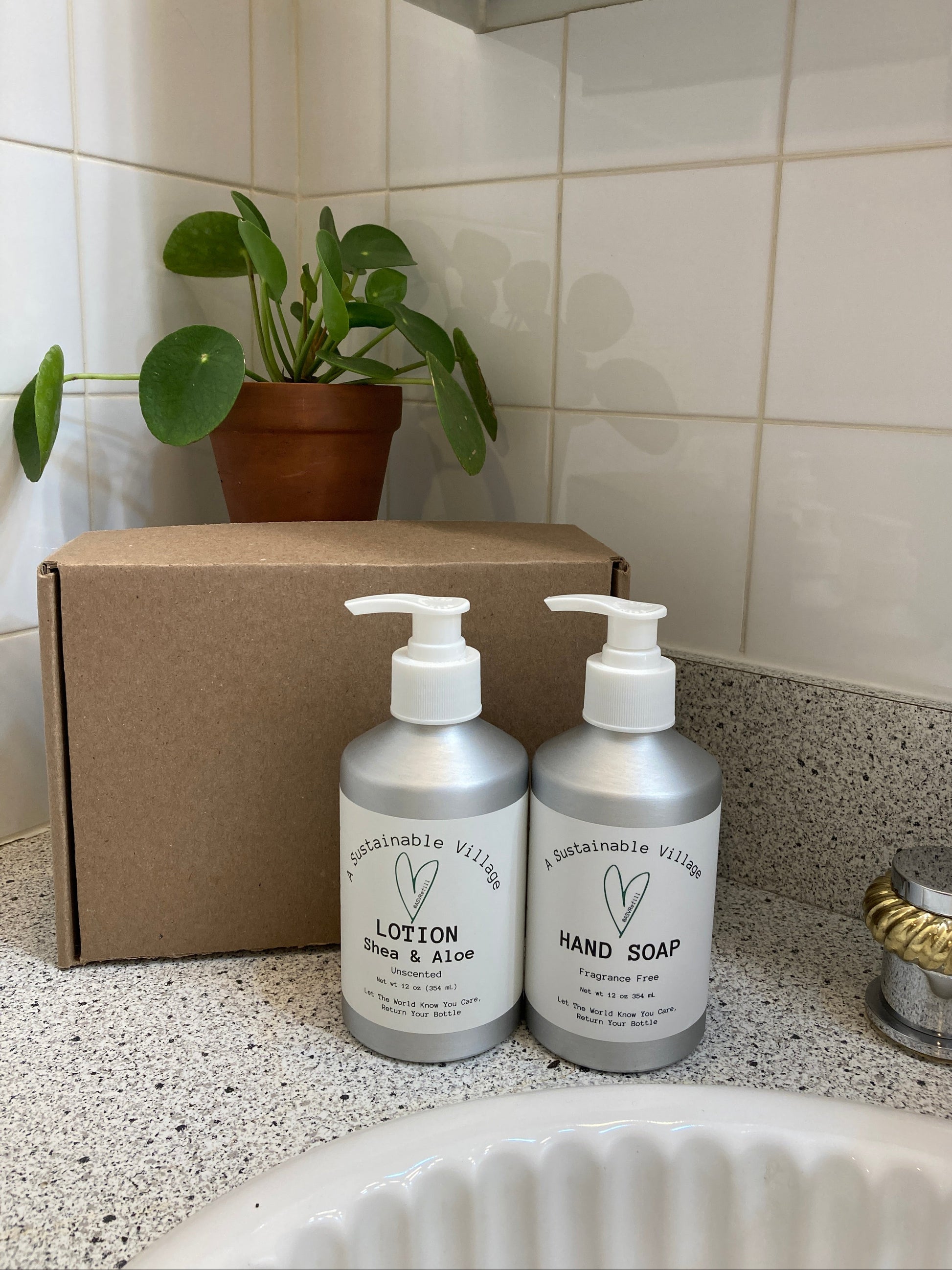 Duo Hand + Lotion in aluminum bottle refillable zero waste