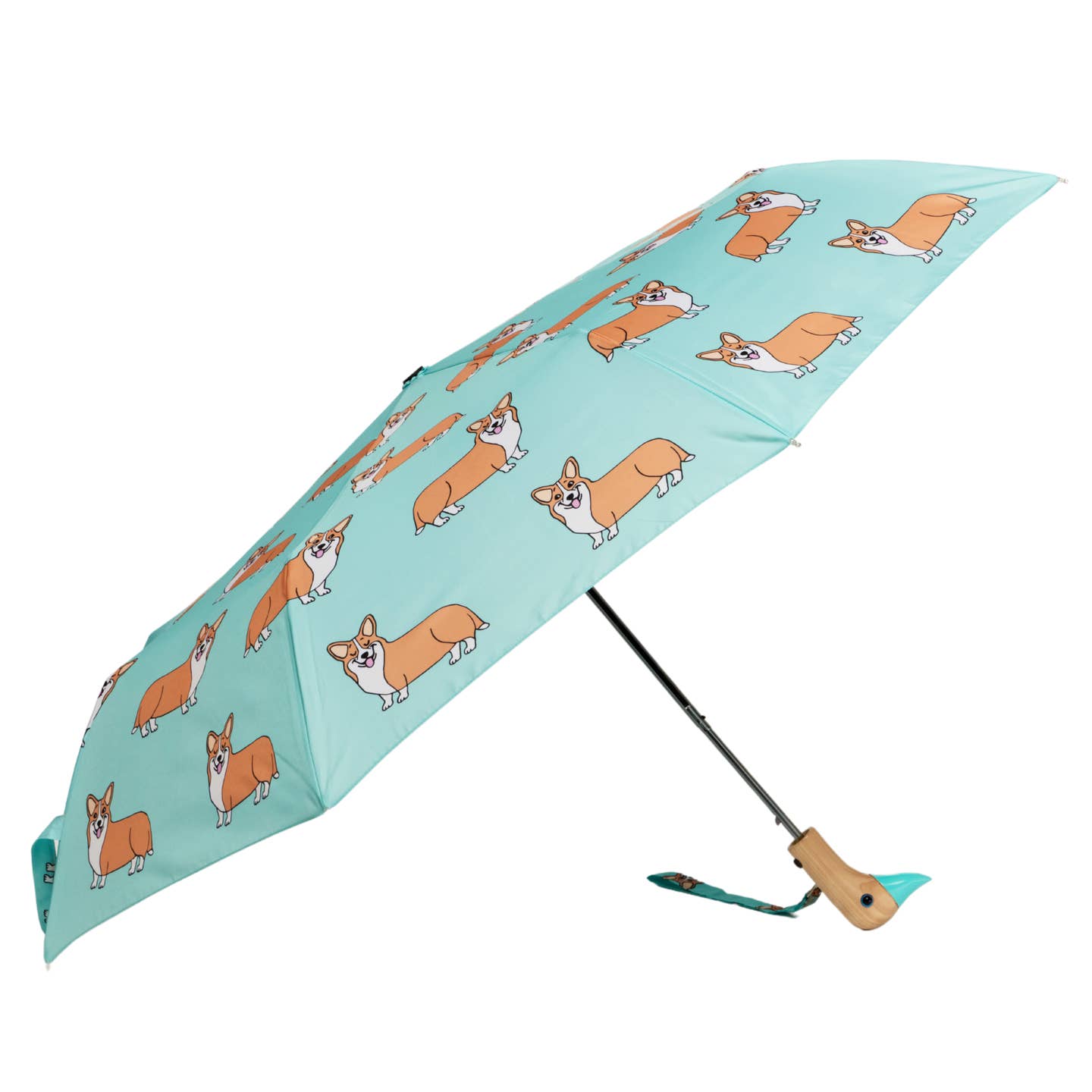 French Brand Coucou Suzette Collab - Corgi Dog Mint Umbrella Sky