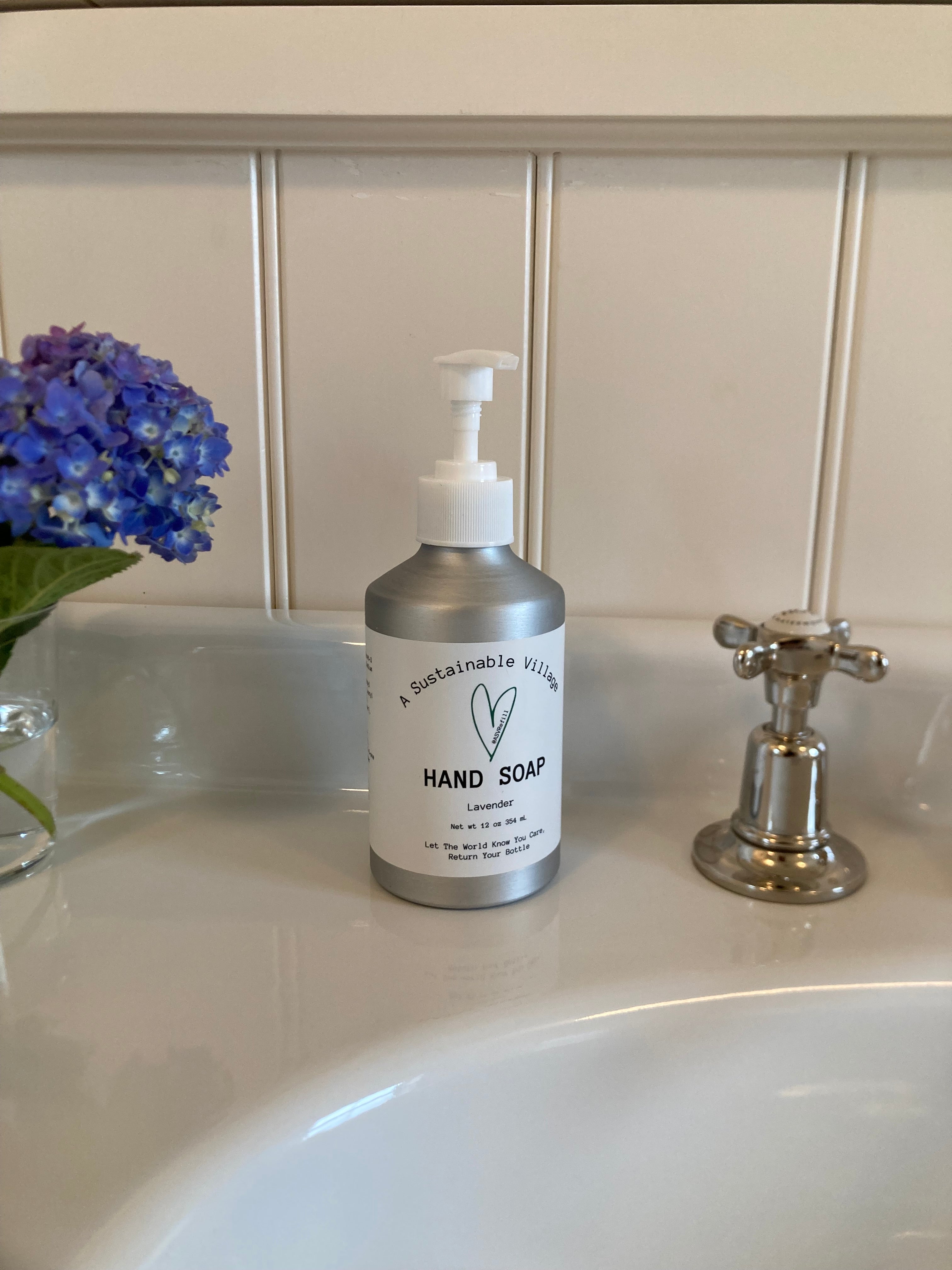 Hand Soap Lavender in Aluminum bottle plastic free zero waste