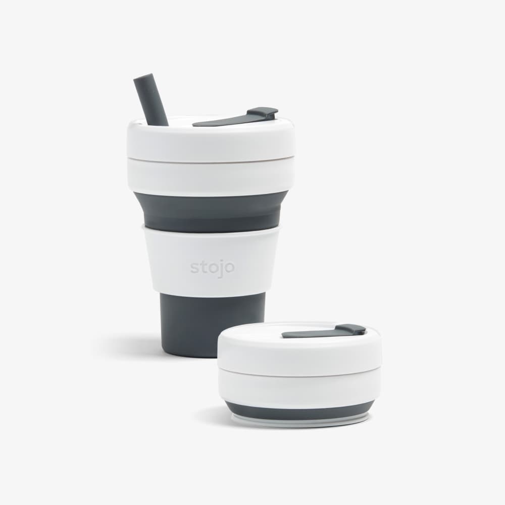 Stojo drinking cup collapsible 16 oz Slate color