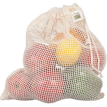 ECOBAGS Organic Mesh Drawstring Bag Set of 3 - Medium