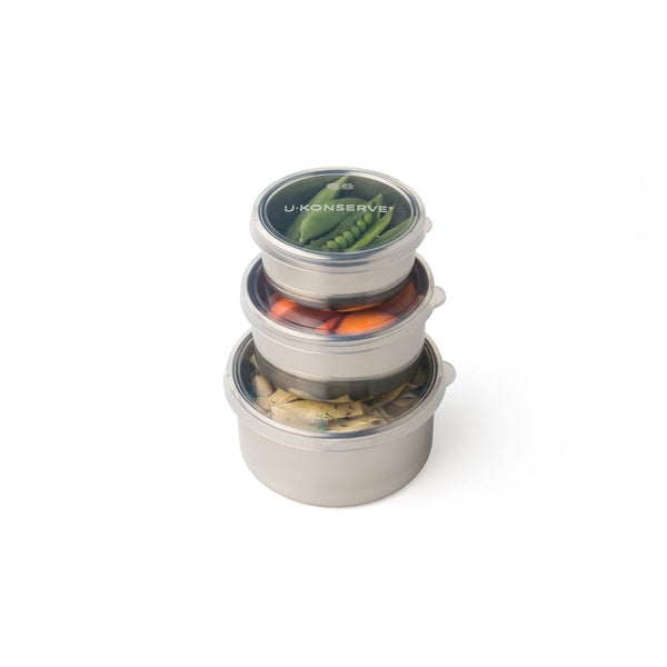 Round Nesting Containers- Clear Silicone Lids